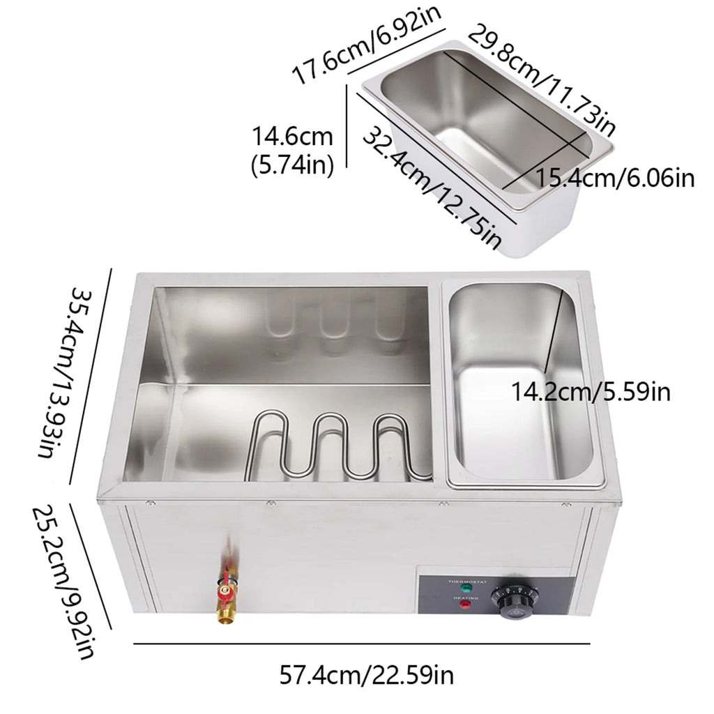 7L Stainless Steel 3 Pan Electric Food Warmer O483126