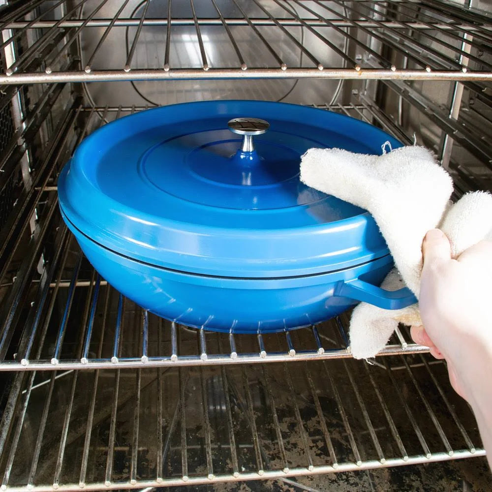 4.5 Quart Blue Cast Aluminum Braiser Pan G21810