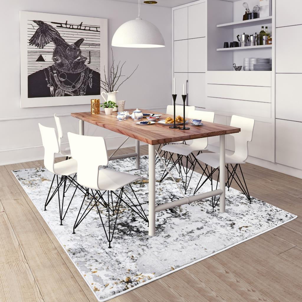 Modern Abstract Design Anthracite 2x3 Area Rug E70487