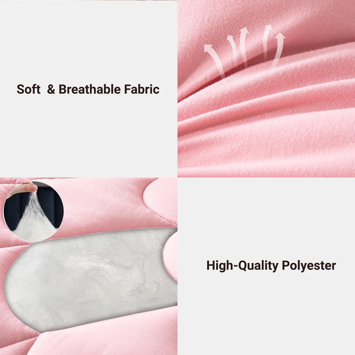 3 Pieces Reversible California King Pink Comforter Set G774