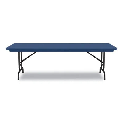 Adjustable Folding Tables, Rectangular, 60" x 30" x 22" to 32", Blue Top, Black Legs E21510