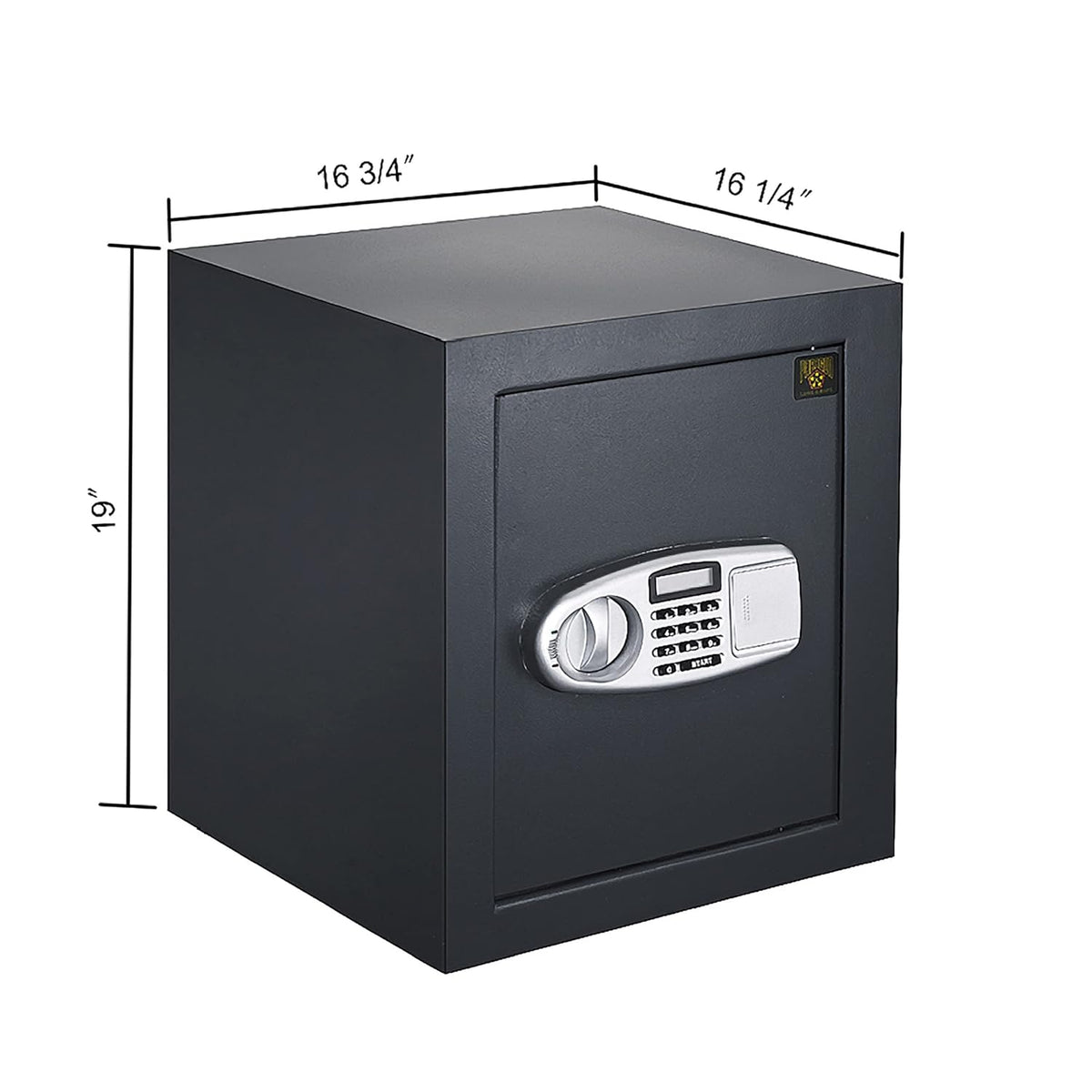 Gray Fireproof Electronic Lockbox with Keypad and Interior Shelf T266