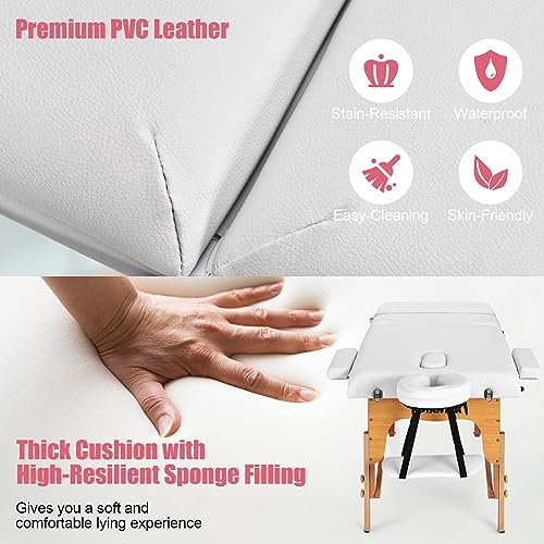 84 Inch Portable Folding Massage Table with Carry Case T405640