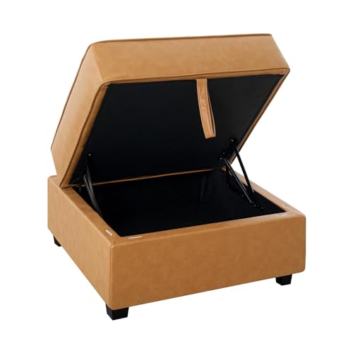 Caramel Square Ottoman Storage Footrest B6333
