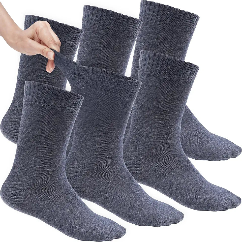 Cotton Non Binding Thin Diabetic Crew Socks Navy Blue X345