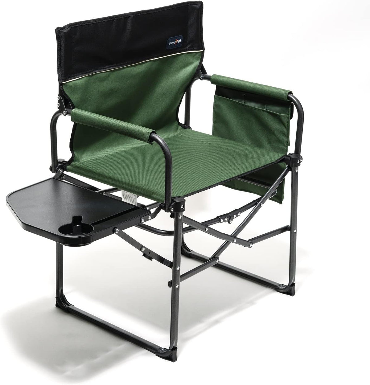 Portable Folding Camping Chair with Side Table and Carry Bag O64895