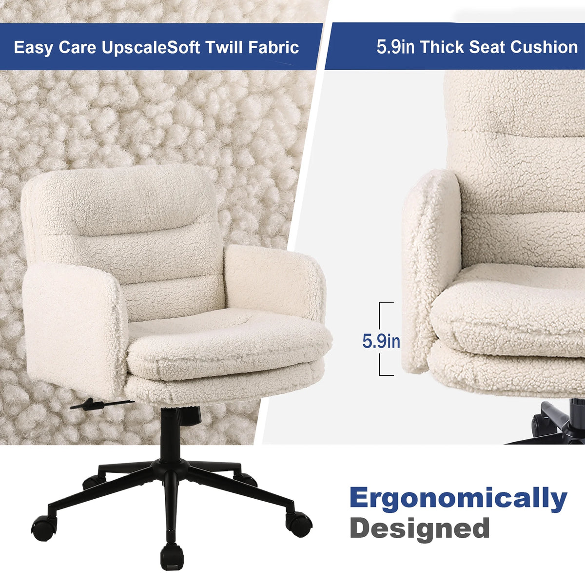 Adjustable Home Office Chair with Wheels L3634
