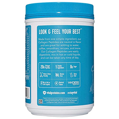 Unflavored Collagen Peptides Dietary Supplement, 24 Oz E5688