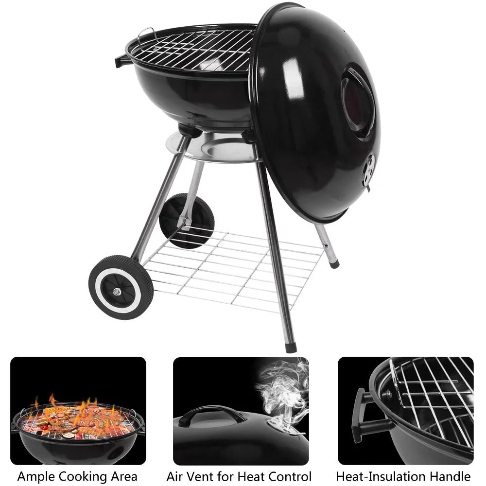 18" Portable Charcoal Grill with Wheels K41460