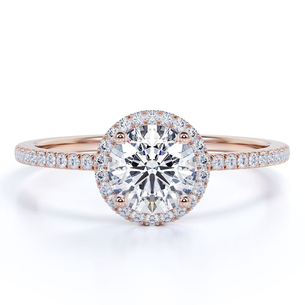 18K Rose Gold Plated Moissanite Engagement Ring U4074