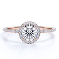 18K Rose Gold Plated Moissanite Engagement Ring U4074