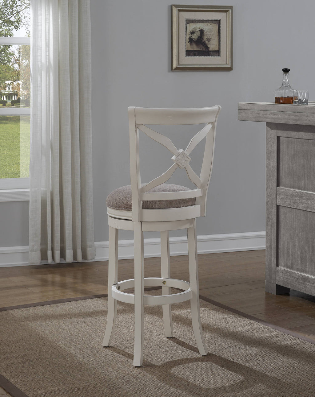 White Swivel Counter Stool Z9786