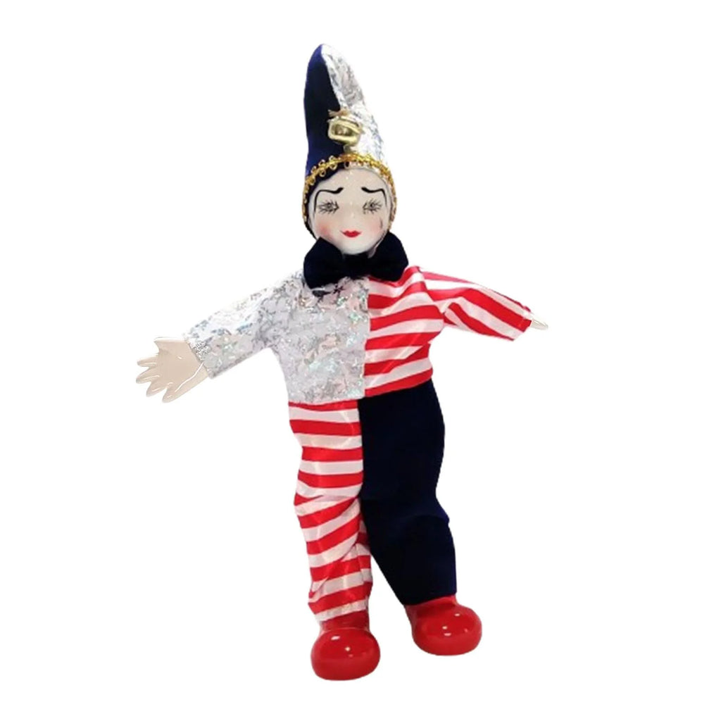 Clown Doll Harlequin Doll Antique Doll Collections Toy, 9.84'' Movable Joint Jester Doll V689122