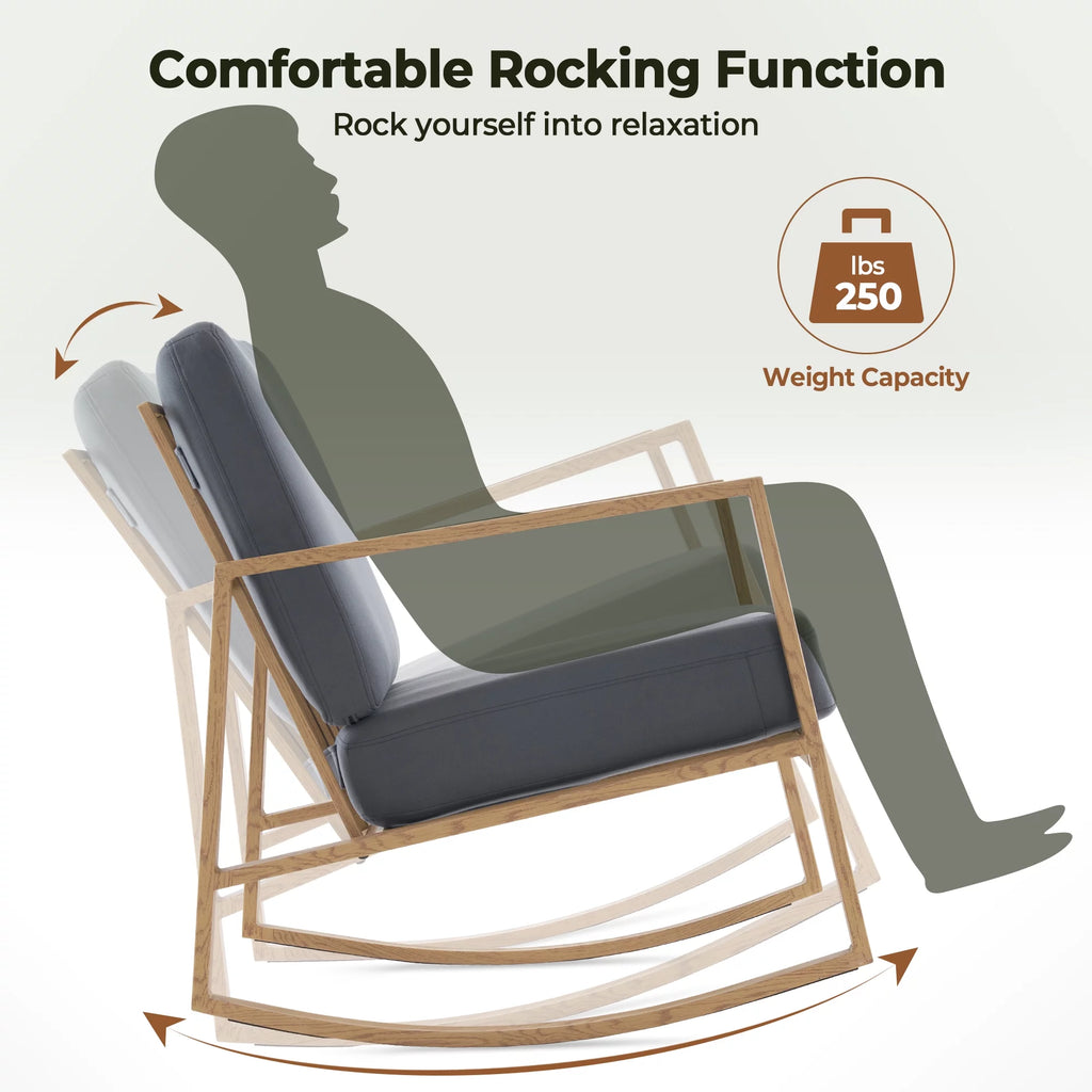 Gray Upholstered Rocking Chair B615