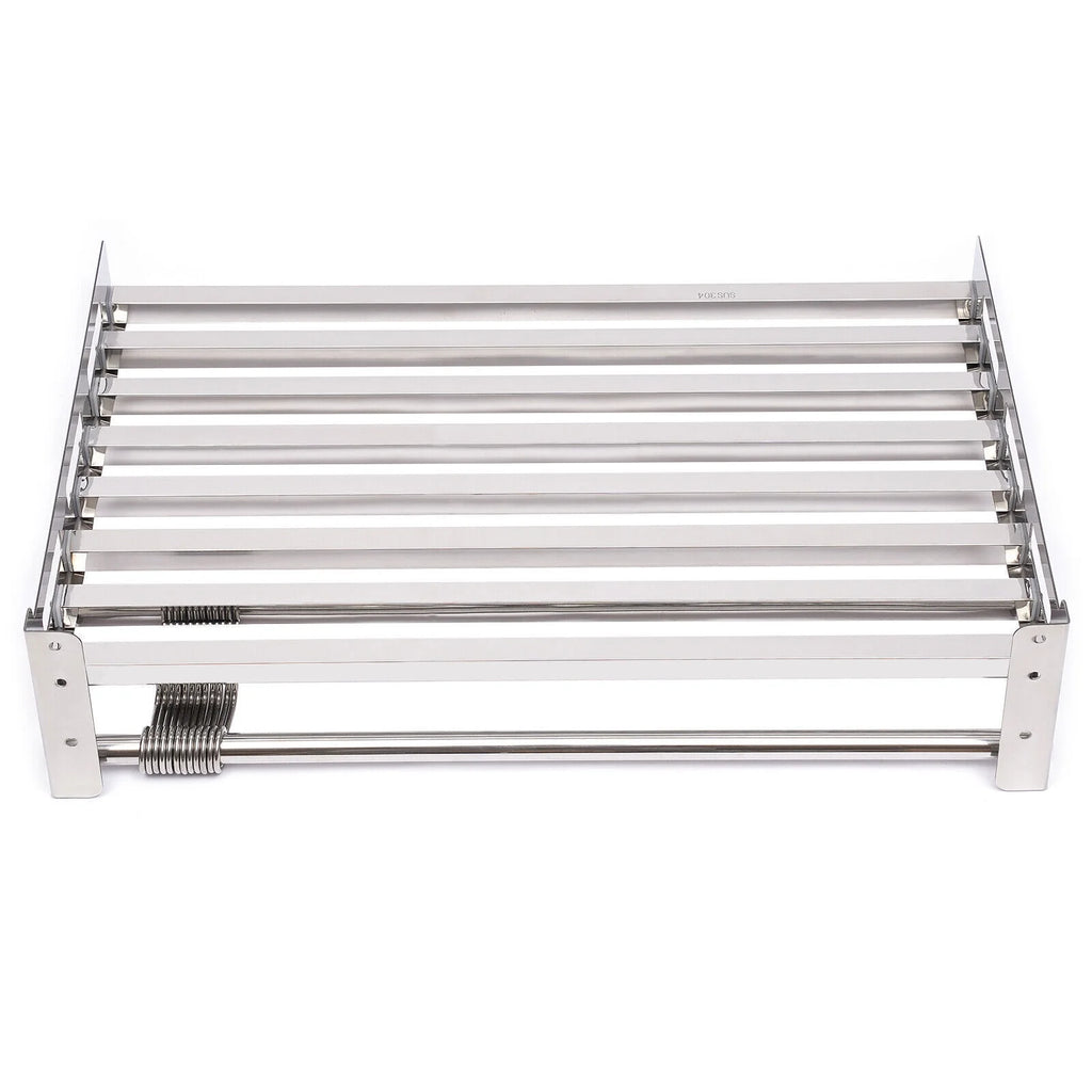 Wall Mount Microwave Oven Shelf Storage Bracket with 12 Hook Stainless O6040