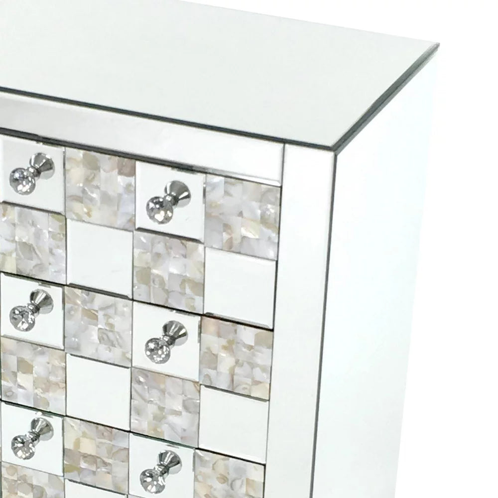 26 inch 3 Drawer Chest with Mirror Inlay S476