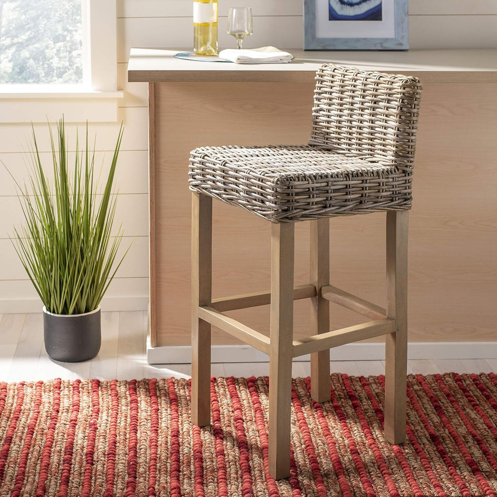 Cappuccino Wicker 30-inch Bar Stool T21468