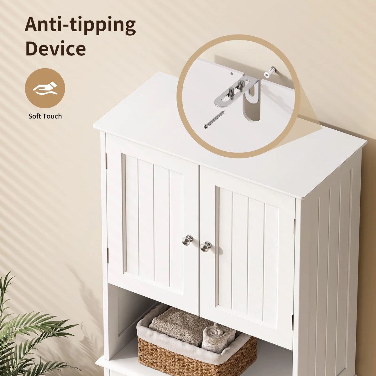 White Kitchen Pantry Storage Cabinet R99615