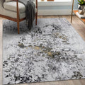 Modern Abstract Design Anthracite 2x3 Area Rug E70487
