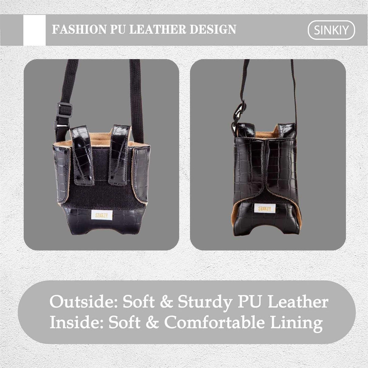 Bearded Dragon Sling Carrier Leather Reptile Pouch X4308