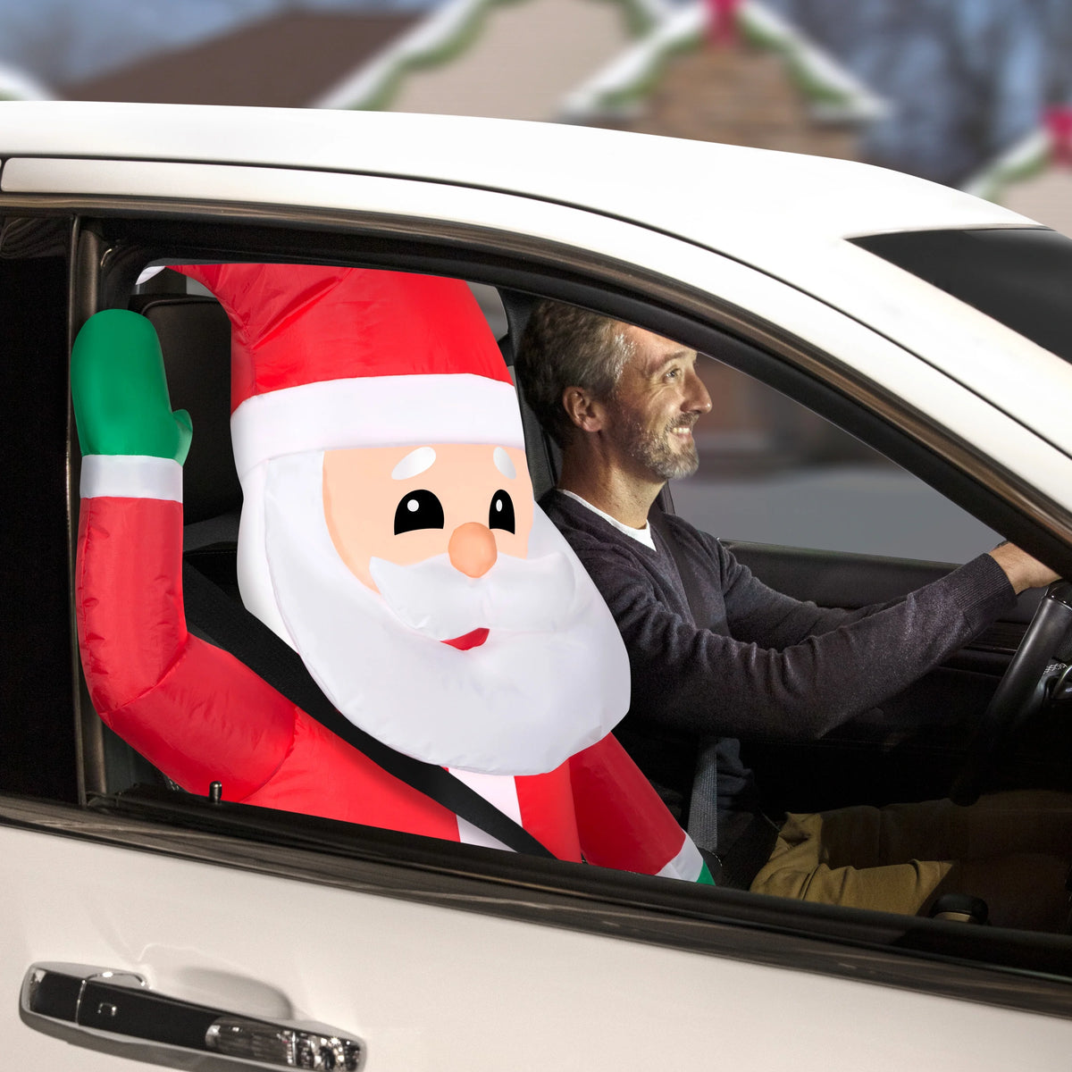 Airblown Inflatables Christmas Santa Car Buddy T498838