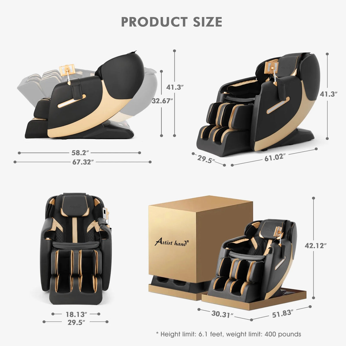 SL Track Zero Gravity Massage Chair Recliner with Foot Roller H7954