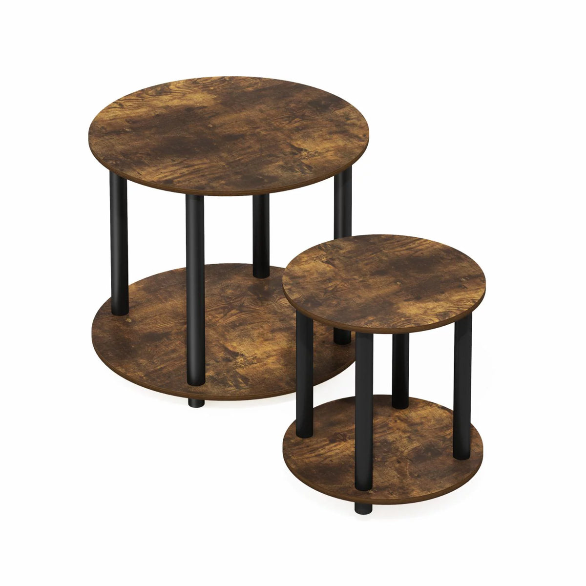 2-Tier Round Wooden Coffee Table A5802