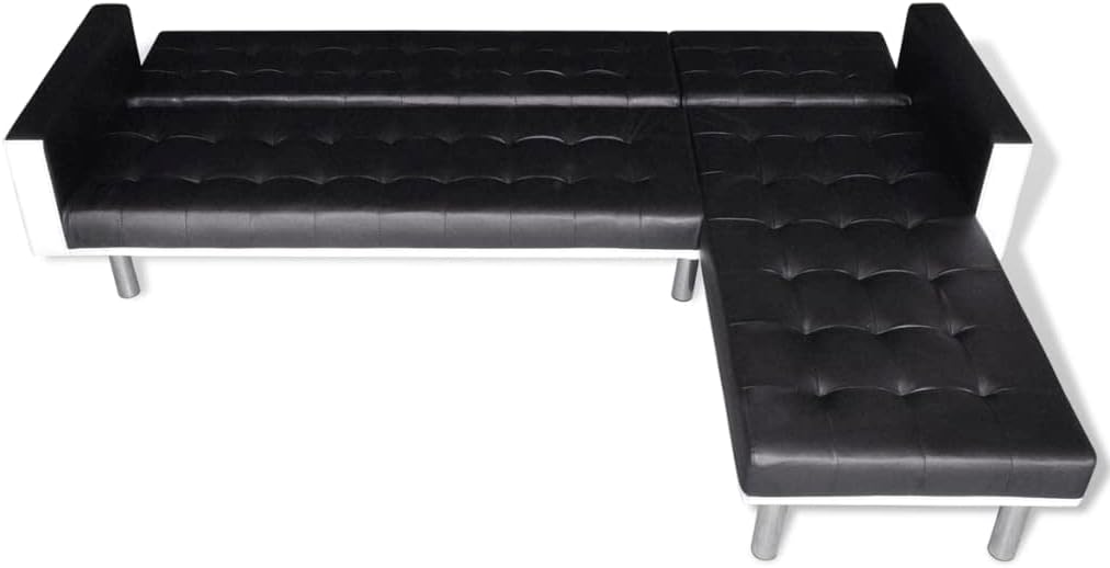 Black L-Shaped Sofa Bed D636786