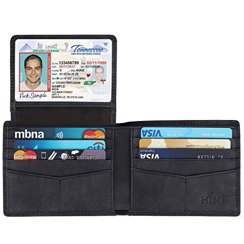 Genuine Leather Bifold Wallet with 2 ID Window F567