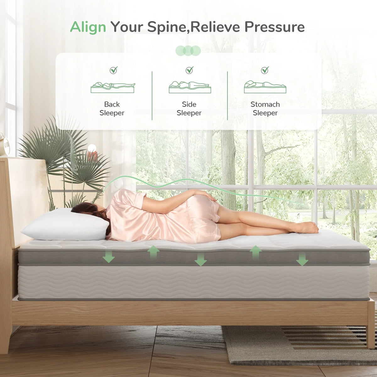 10 Memory Foam Pocket Spring Hybrid Mattress J317601
