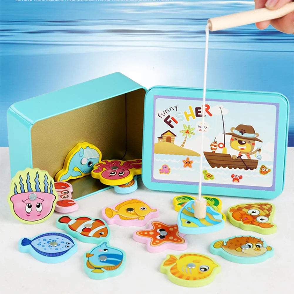 Wooden Magnetic Fish Puzzle Game O480786