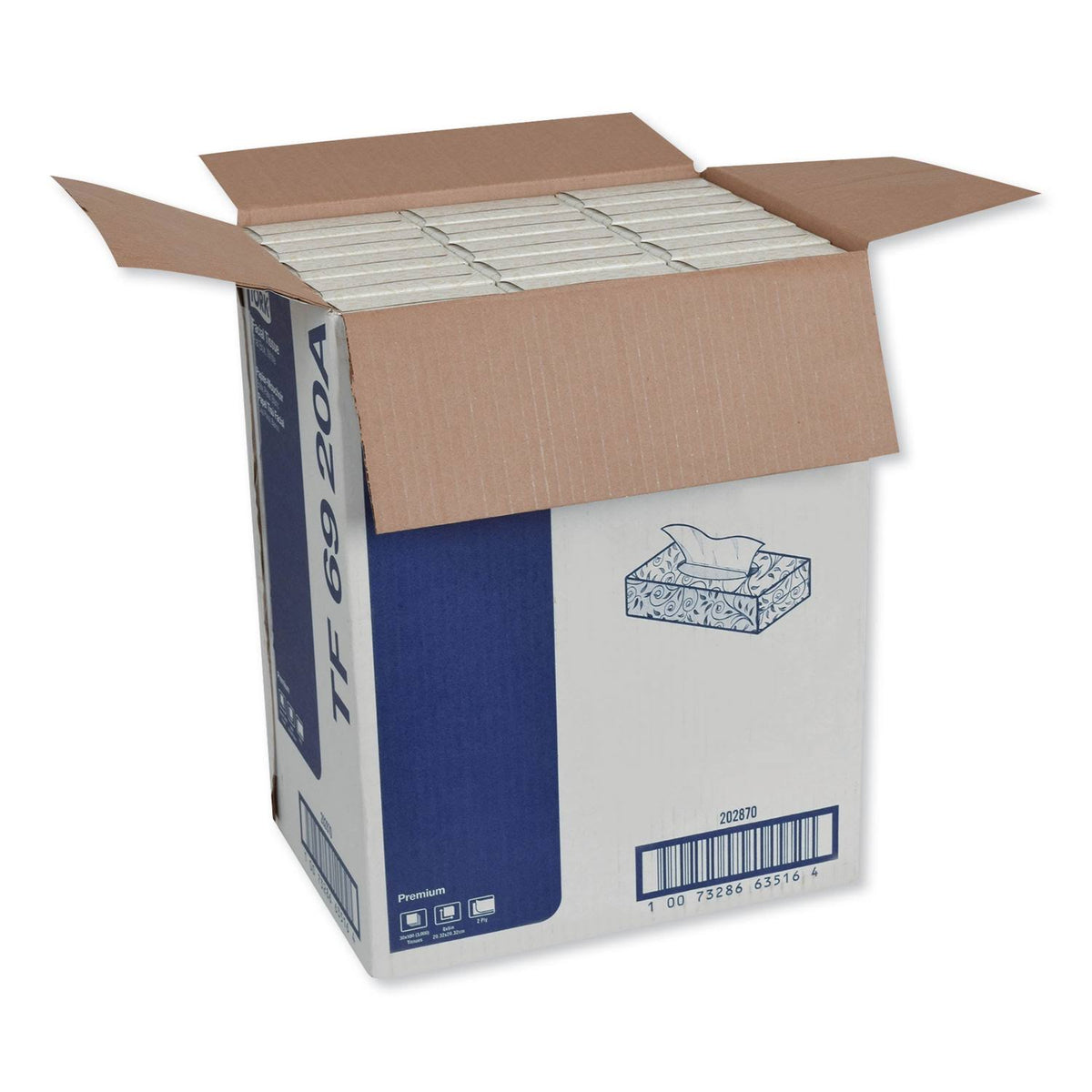 2-Ply White Facial Tissue, 100 Sheets/Box, 30 Boxes/Carton L196