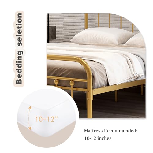 Black Full Size Metal Platform Bed Frame with Headboard Under Bed Storage Y126632
