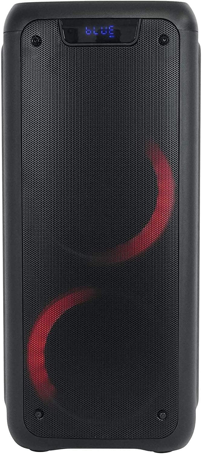 Dual 8 Inch Portable Bluetooth Speaker with Sound Activated Lights K2344