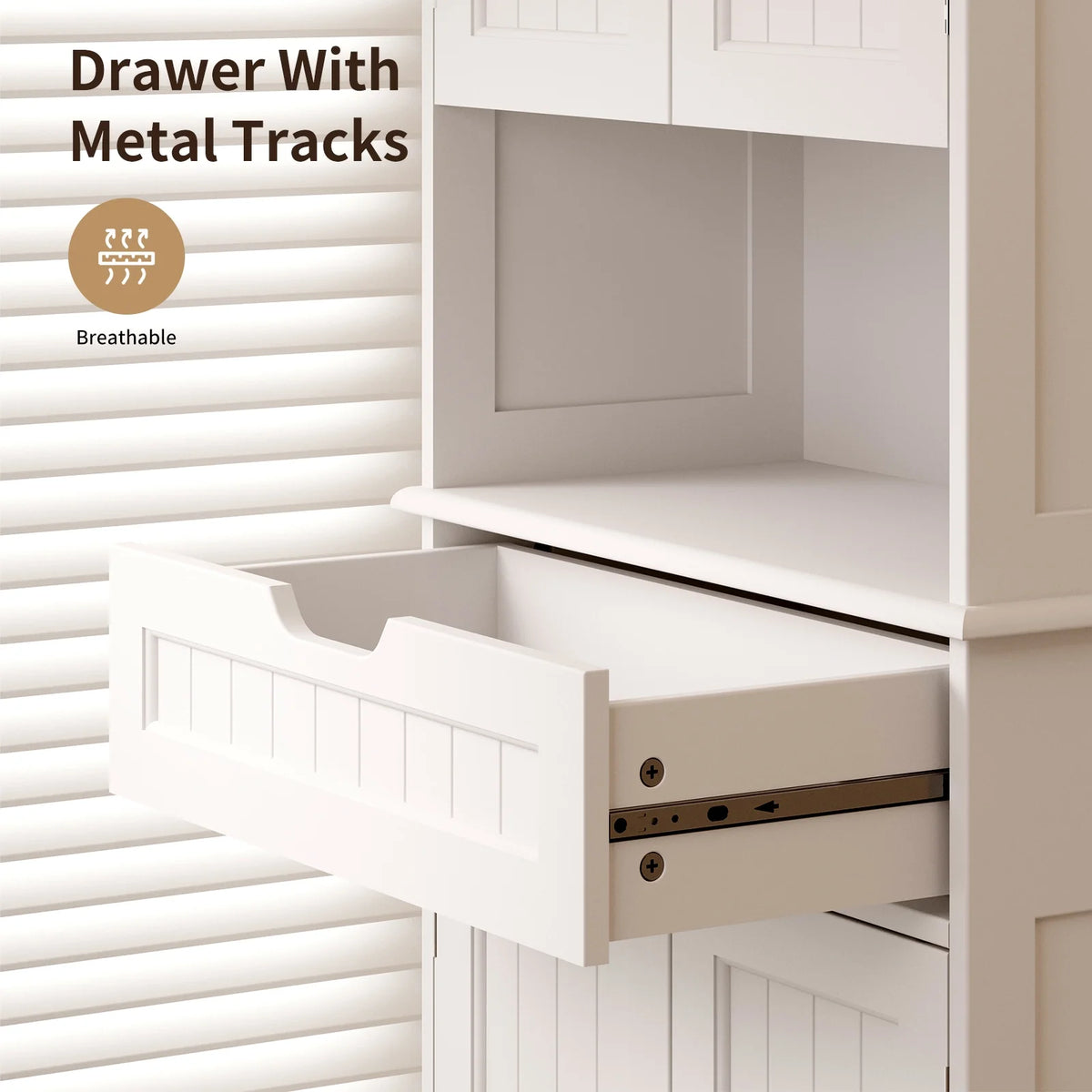 White Kitchen Pantry Storage Cabinet R99615