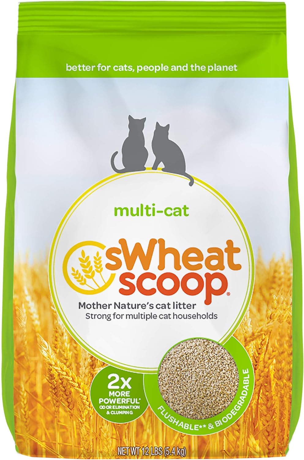 Wheat-Based Natural Cat Litter Pack of 2 C77669