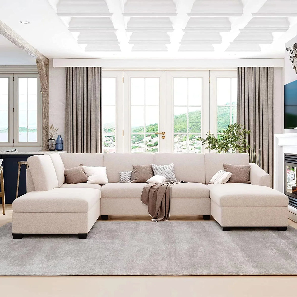 U Shaped Sectional Sofa T2326