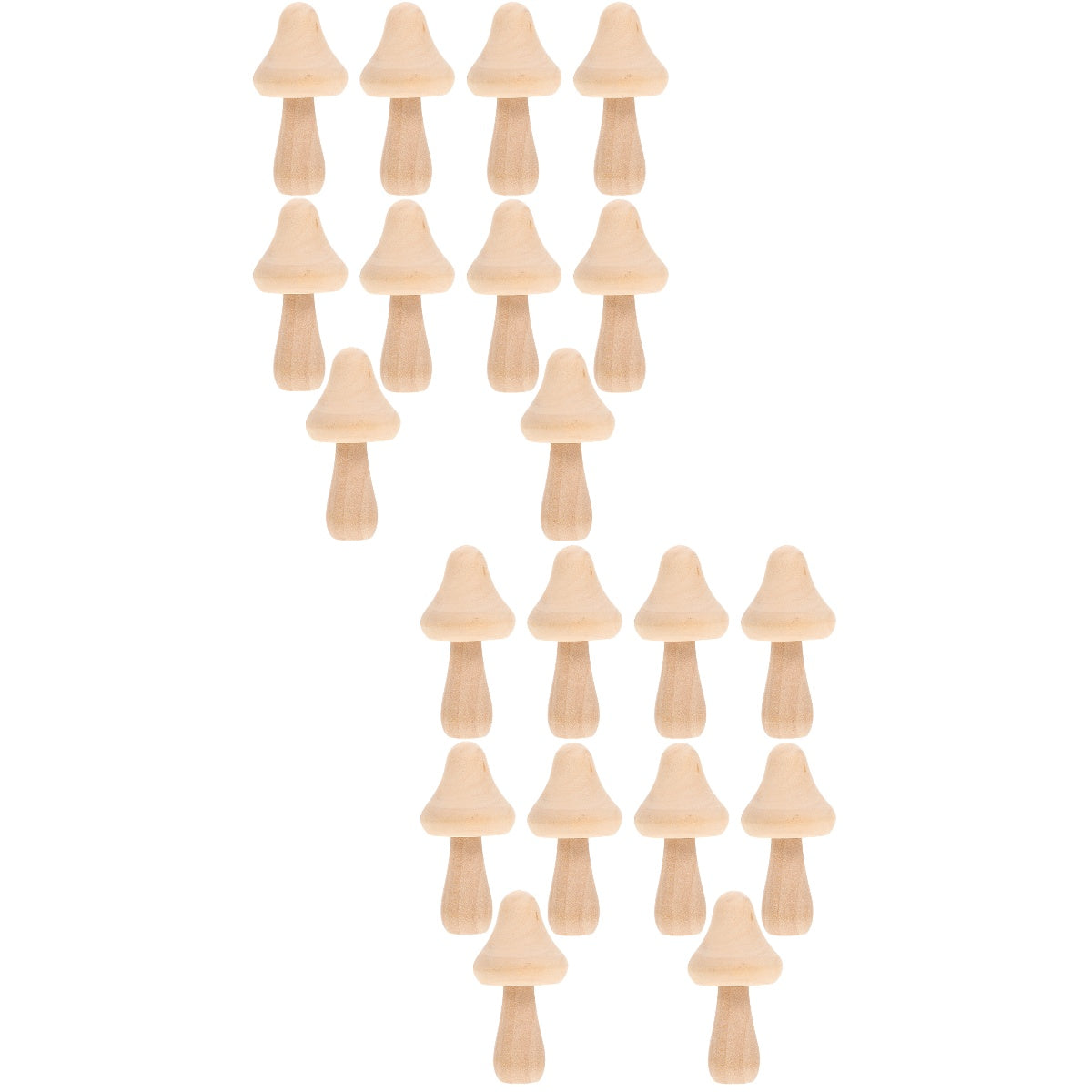 20 Pcs Wooden Mushroom Peg Dolls Set J24226