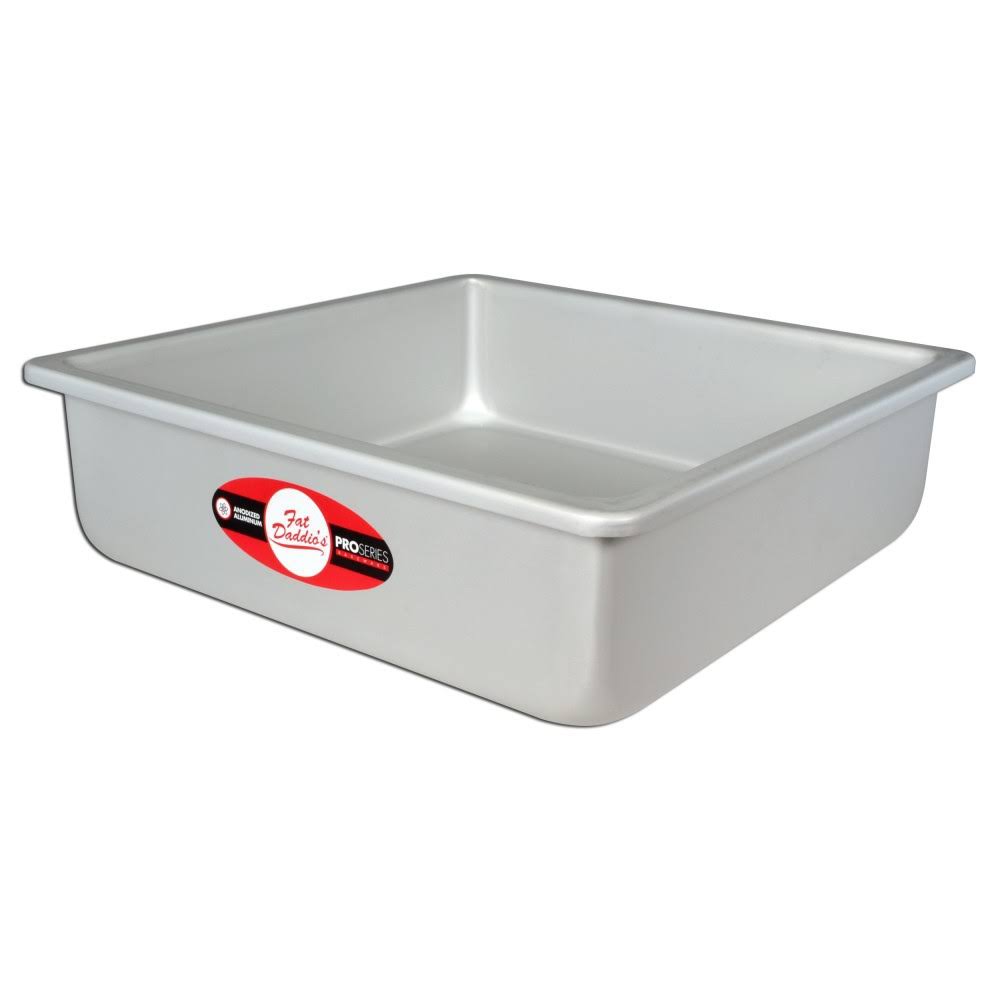 Anodized Aluminum Solid Bottom Square Cake Pan Set E82890