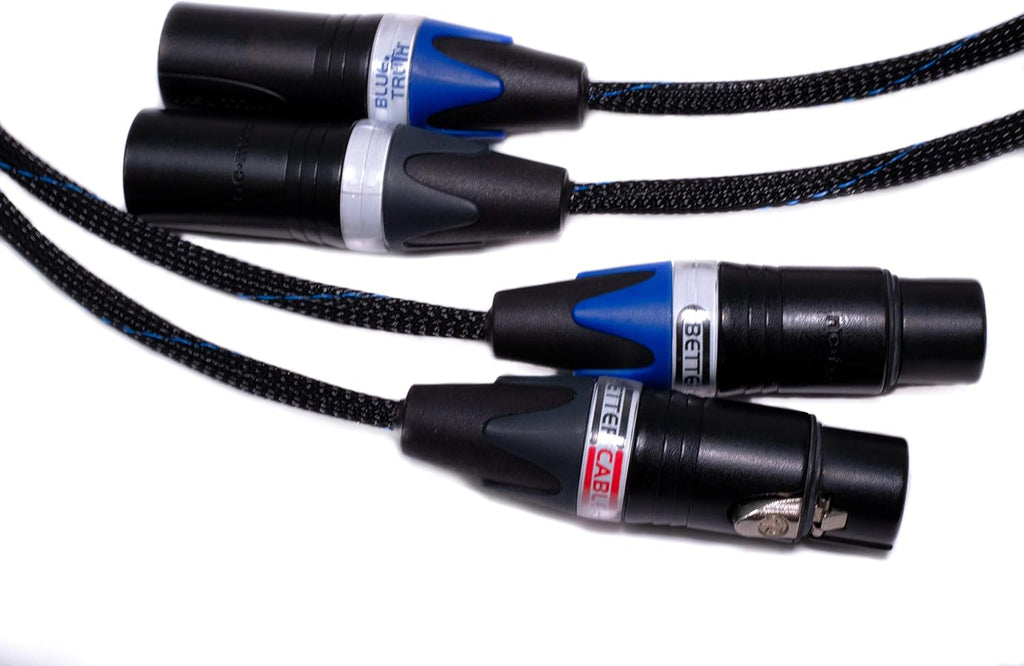 Balanced XLR Cables Stereo Pair Silver/Copper Hybrid Teflon 1.5 Feet V1780