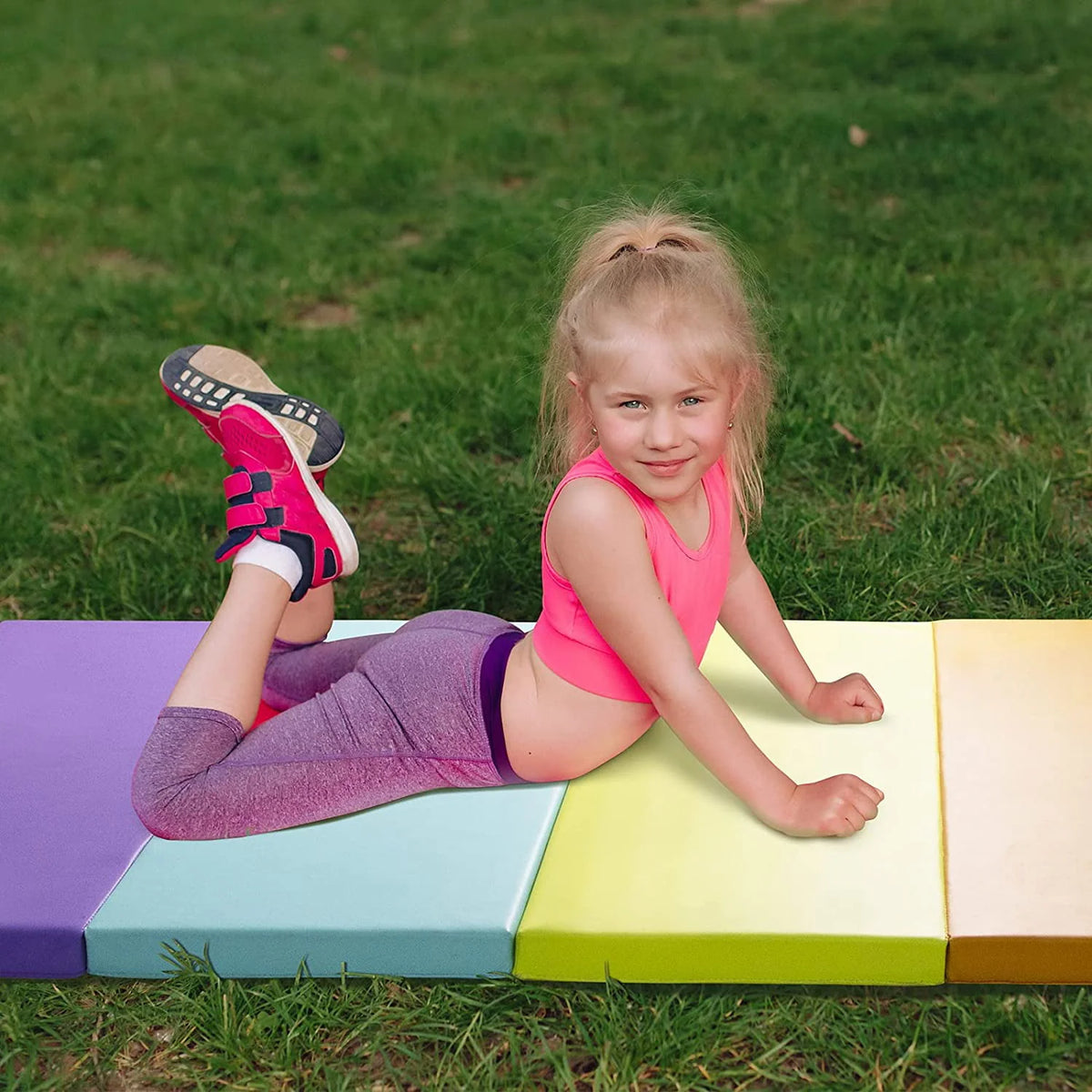 3' x 6' Kids Gymnastics Mat with Carrying Handles X75016