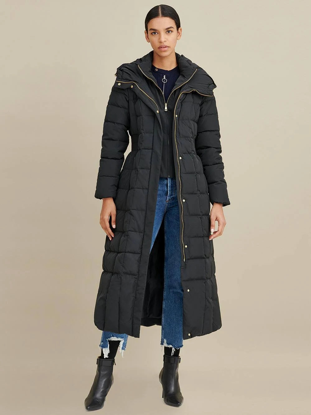 Black Maxi Puffer Coat M384
