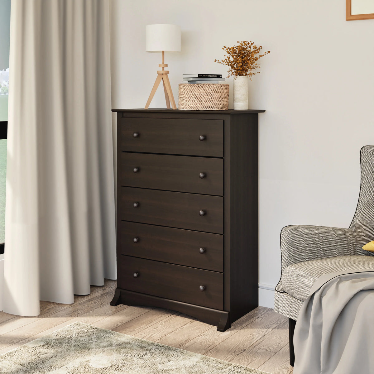 5 Drawer Espresso Chest W779