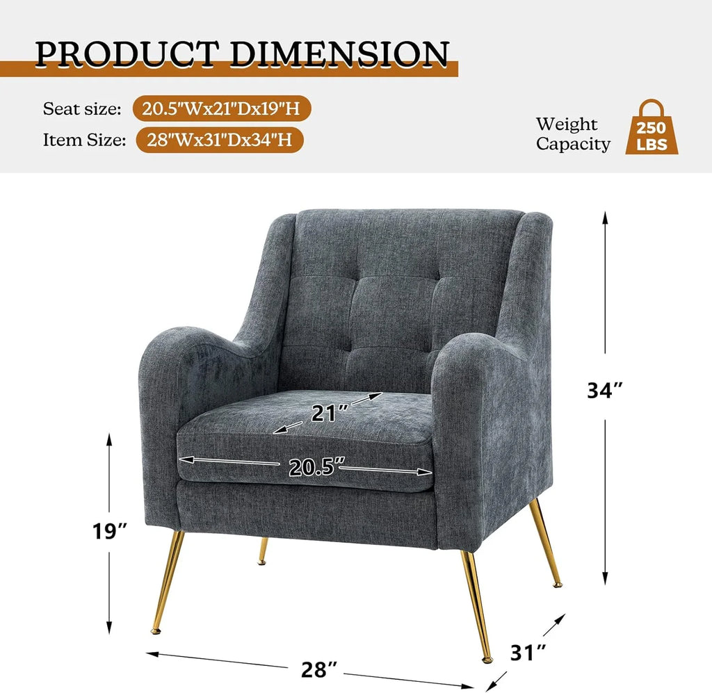 Navy Upholstered Armchairs Set with Removable Cushion O81978
