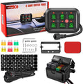6 Gang Switch Panel Circuit Control Relay System with Fuse Wiring Harness Automatic Dimmable ON-Off LED Switch Pod D140527