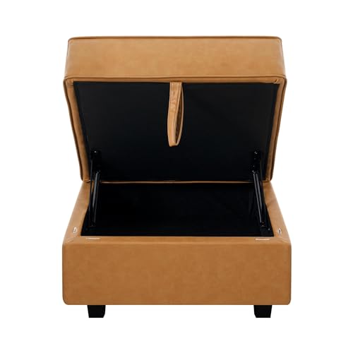 Caramel Square Ottoman Storage Footrest B6333