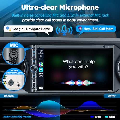 Wireless Double Din Car Stereo with 7" HD Capacitive Touchscreen, Apple Carplay, Android Auto, Backup Camera G48857