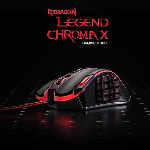 Optical Wired Ergonomic Gaming Mouse with 12 Side Buttons, 12,400 DPI U42524
