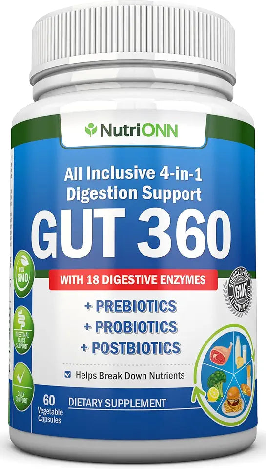 4-in-1 Probiotics Prebiotics & Postbiotics with 18 Digestive Enzymes M78683