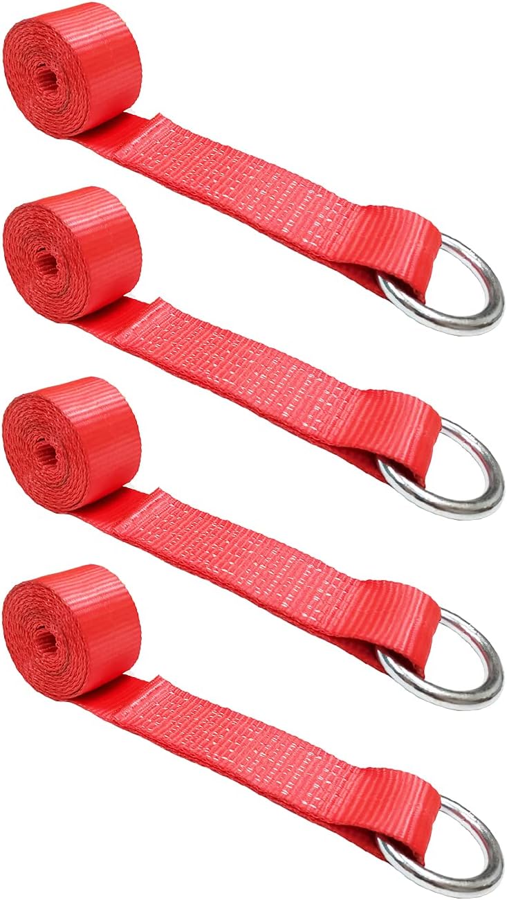 2 in x 10’ Blue 8-Pack O-Ring Trailer Tie Down Lasso Strap S7020